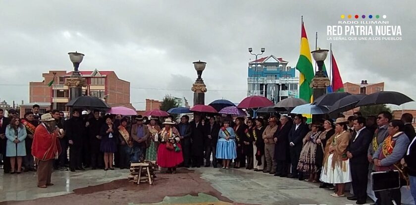 El Alto celebra su 39 aniversario con ofrendas florales, wajta a la Pachamama y misa religiosa