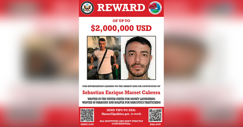 EEUU ofrece $us 2 millones por información que lleve a la captura de Sebastián Marset